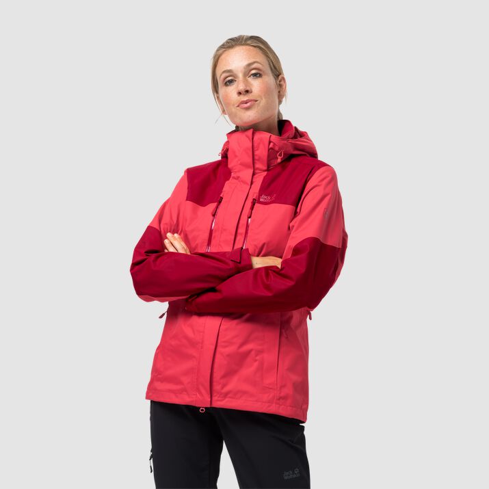 Chamarra Hardshell Jack Wolfskin Jasper Mujer Rojos Mexico-2548679